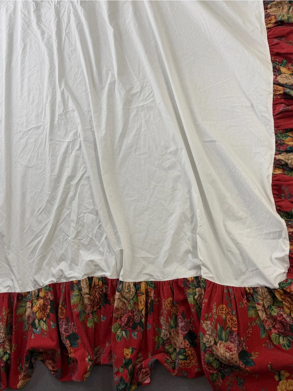 RARE Ralph Lauren Red Floral Aylesbury Queen Bedskirt & Matching Pillowcase